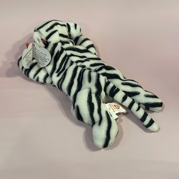 1996 Vintage Ty Beanie Baby Blizzard the White Tiger Excellent Condition 9” NWT - Picture 3 of 12